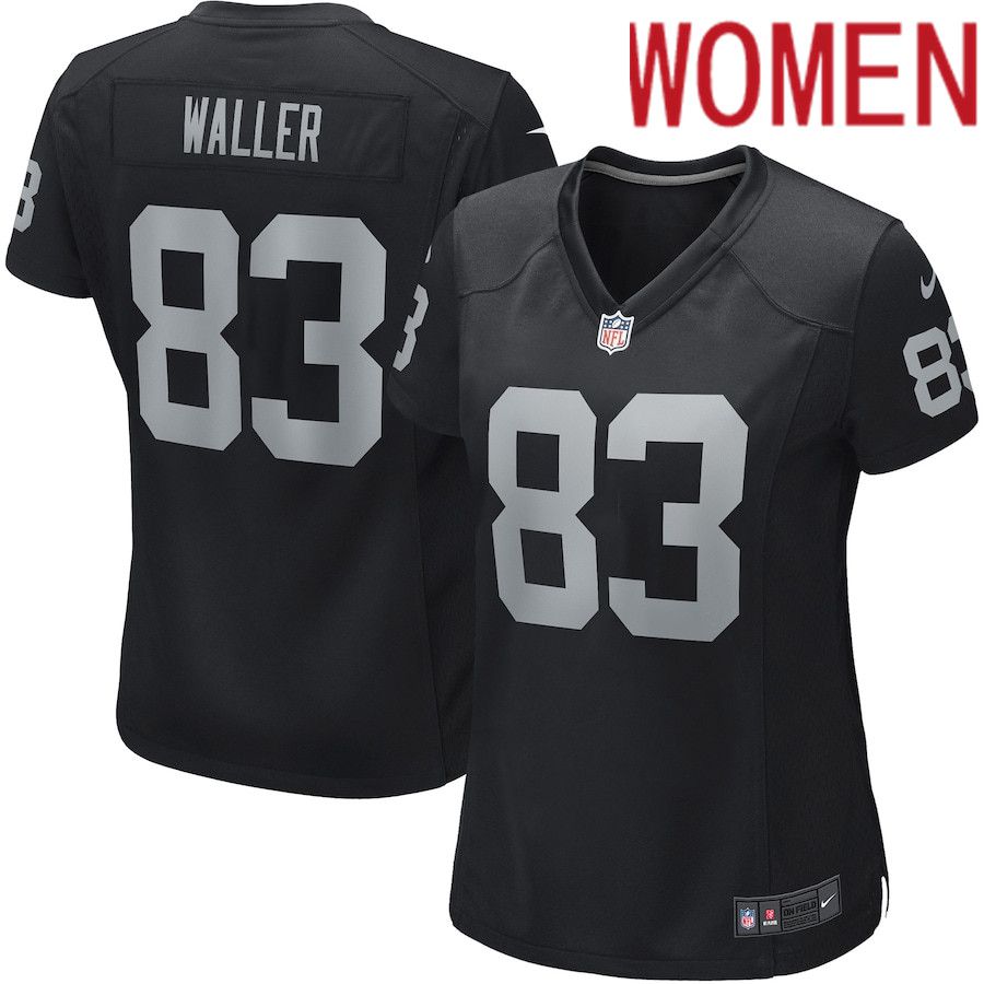 Women Oakland Raiders 83 Darren Waller Nike Black Game Player NFL Jersey